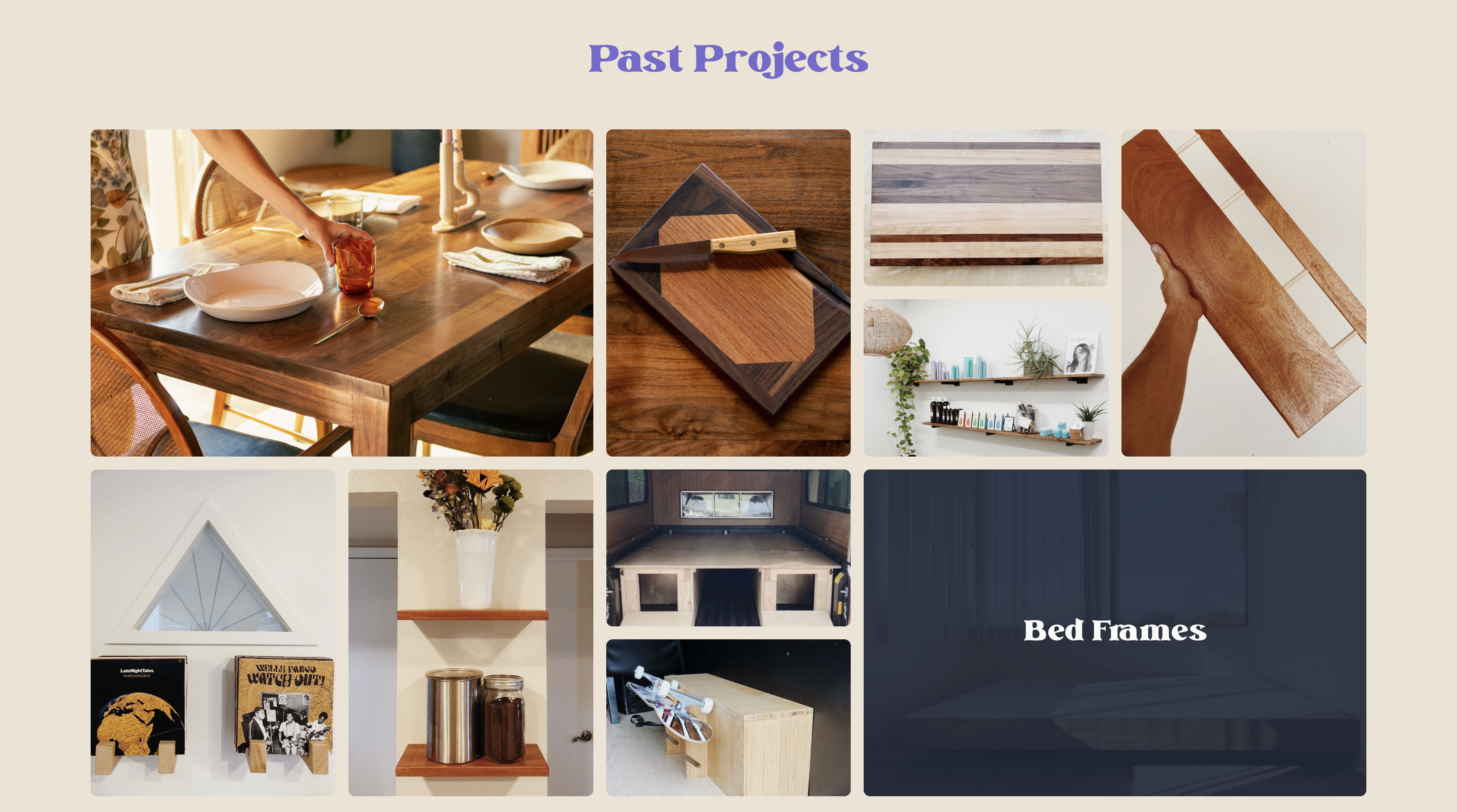 clients product page with the bedframes highlighted